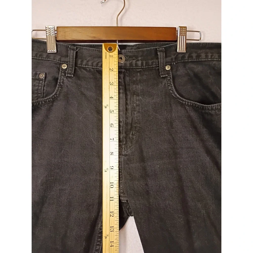 Rugged Gorpcore Eddie Bauer Mens 35x32 Charcoal Black Straight Leg Cotton Jeans